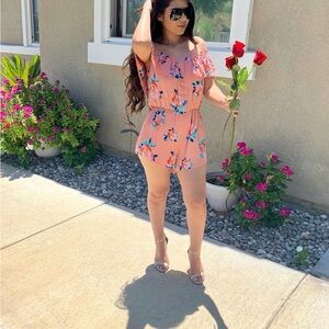 Floral Off-Shoulder Romper